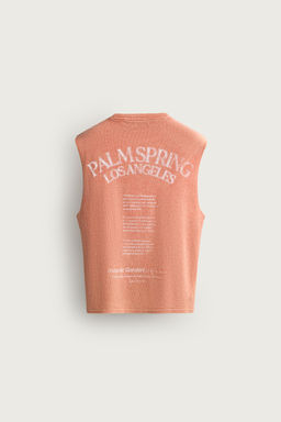 CAMISETA TANK PUNTO ESTAMPADO / Coral rojo