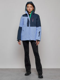 Горнолыжная куртка женская зимняя фиолетового цвета 33307F