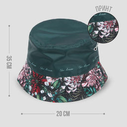 Панама Цветы, цвет зелёный, 56-58 рр. - Overhat фото 2