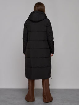 Пальто утепленное молодежное зимнее женское черного цвета 52329Ch - Holdluck фото 4