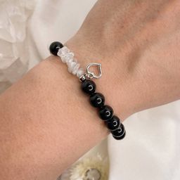 Браслет из Турмалина и Лунного камня 17 см