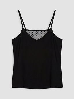 Puantiyeli ?p Ask?l? Kad?n ?ortlu Pijama Tak?m?