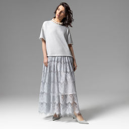 Платье комбинированное с кружевом, Откровенный шик - Charutti фото 8