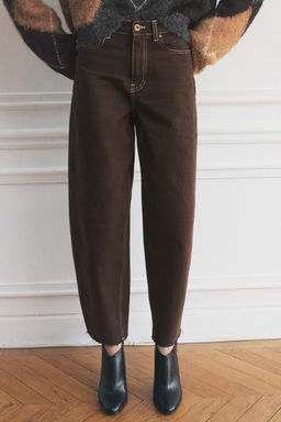 ZW COLLECTION BALLOON MID-WAIST JEANS - Zara фото 2
