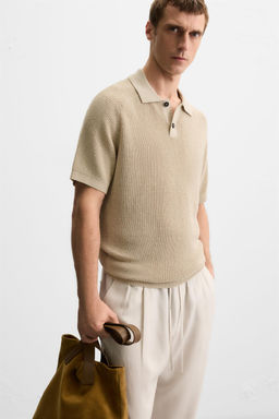 TEXTURED KNIT POLO SHIRT - Zara фото 6