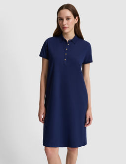 Lacivert Polo Yaka A Kesim _rme Elbise