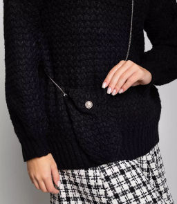 Свитер #КТ512, чёрный