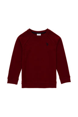 Бордовый базовый свитшот с круглым вырезом для мальчиков