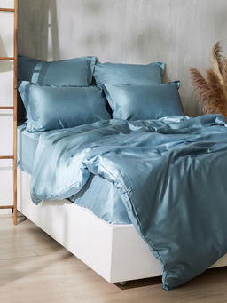 Простыня 1.5 спальная SL Home Tencel, 160×235 см, тенсель, серо-голубая