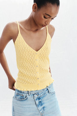 POINTELLE KNIT TOP WITH FRILLS - Zara фото 10