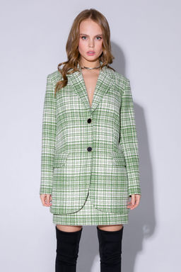 Жакет Pirs 4743 бежево-зеленая клетка  фото 3
