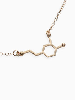 Цена за 2 шт. Кулон на цепочке "Молекула" 01, цвет золото