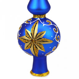 Елочная игрушка верхушка стеклянная Звездная д7см, h27,5см, ручная художественная роспись, цвета микс, подарочная упаковка (Россия) - Домашняя мода фото 5