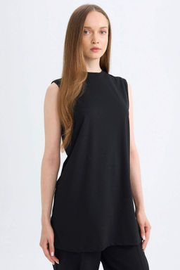 Regular Fit Bisiklet Yaka Kolsuz Basic Duz Tunik - Defacto фото 2