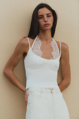RIBBED HALTER TOP - Zara фото 9