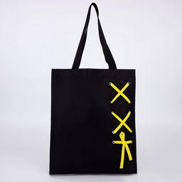 Сумка шопер, 35 х 1 х 40 см, с лентой, цвет черный - Nazamok фото 4