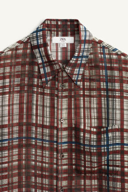 LIMITED EDITION FLOWING CHECK SHIRT - Zara фото 8