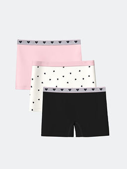Bask?l? K?z ?ocuk Boxer 3l?