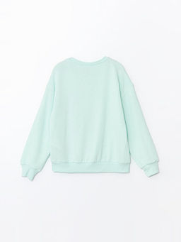 Bisiklet Yaka Bask?l? Uzun Kollu K?z ?ocuk Sweatshirt - Waikiki фото 3