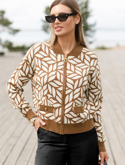 VILATTE / Бомбер двуслойной жаккардовой вязки с кашемиром