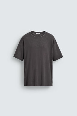 CAMISA PA?UELO ESTRUCTURA 100% LINO / Berenjena oscuro