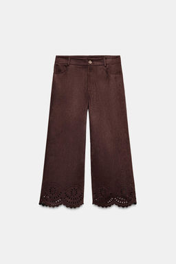 SUEDE-EFFECT CULOTTES WITH LASER-CUT HEM - Zara фото 6