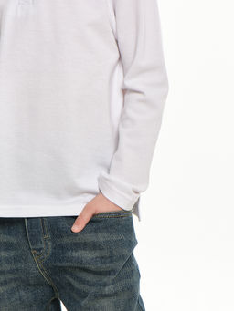 Футболка поло для мальчика в школу белый 22-1755 белый - Mini maxi фото 10