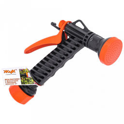 Душ-пистолет поливочный с универсальным штуцером для подключения шланга диаметром 3/4, с цанговым зажимом, требуемое давление в системе: 1-2 атм, пластик (Россия) - Домашняя Мода фото 3