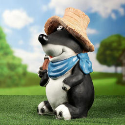 Садовая фигура из полистоуна «Крот в шляпе», 45×26×26 см