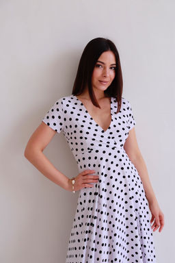 Martichelli Платье белое в горошек  фото 2