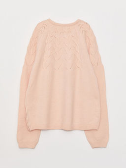 Bisiklet Yaka Kendinden Desenli Uzun Kollu K?z ?ocuk Triko Kazak - Waikiki фото 2