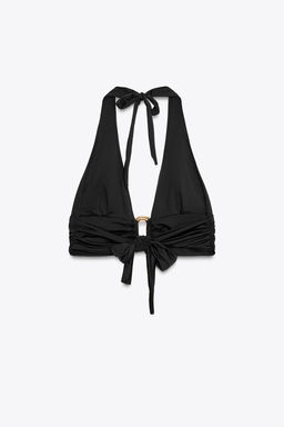 HALTER BIKINI TOP WITH METAL DETAIL - Zara фото 4
