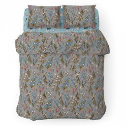 Пододеяльник на пуговицах Евро Макси Цветочная поляна 215х240см, поплин 115г/м2, хлопок 100%, упаковка классическая ПВХ 28х41см, Домашняя мода (Россия)