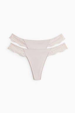 Pack de 2 bragas Thong de microfibra