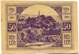 50 геллеров 1920 года Австрия Санкт-Ульрих (нотгельд)