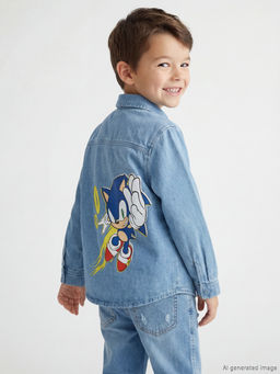 Sonic Nak??l? Erkek ?ocuk Jean G?mlek