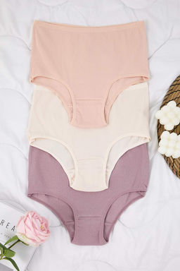 Pembe-Cok Renkli 3lu Fitilli Brief Orme Kulot THMAW26KU00030
