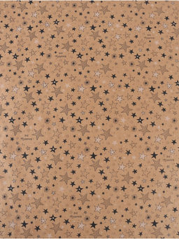 Цена за 10 шт. Бумага упаковочная крафтовая «Звёзды», 70 × 100 см