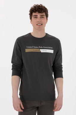 Erkek Antrasit Sweatshirt Sepette S_rpriz _ndirim