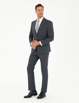 Lacivert Slim Fit Tak_m Elbise