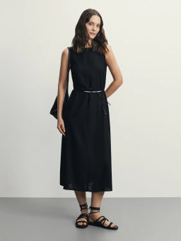 Платье миди изо льна / Zarina