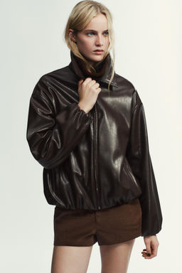 FAUX LEATHER BOMBER JACKET - Zara фото 28