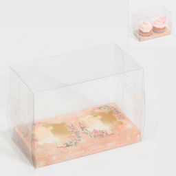 Цена за 5 шт. Коробка для капкейка «Новый год: Зимние цветы», 8×16×11.5 см