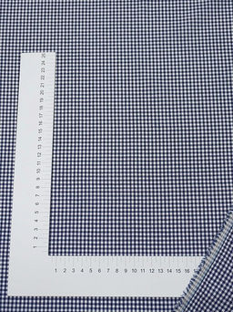 Вареный (стираный) хлопок Мелкая клетка цв.темно-синий, ш.2.5м, хлопок-100%, 125гр/м.кв - Купава фото 4