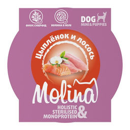 MOLINA. Ламистер для взрослых собак мини-пород. Цыпленок и лосось в желе, 75 г, 6010698