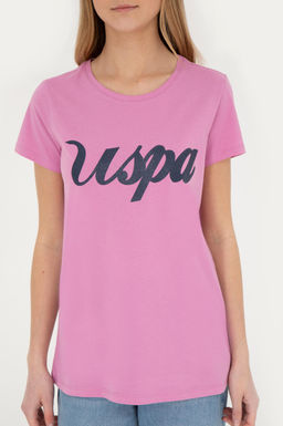 Женская фиолетовая футболка с круглым вырезом - U.s. polo assn фото 20