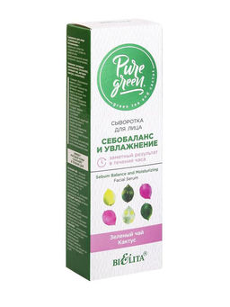 Pure Green Сыворотка для лица Себобаланс и увлажнение, 30 мл.