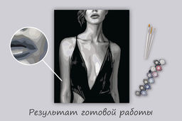 ФРЕЯ PNB/PL-348 Набор для раскрашивания по номерам 50 х 40 см Черно-белая тайна