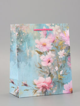 Цена за 2 шт. Пакет подарочный ламинированный «Цветочная эстетика» 18×22.3×10 см