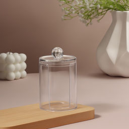 Органайзер для ватных дисков, с крышкой, d=6.7×11 см, прозрачный